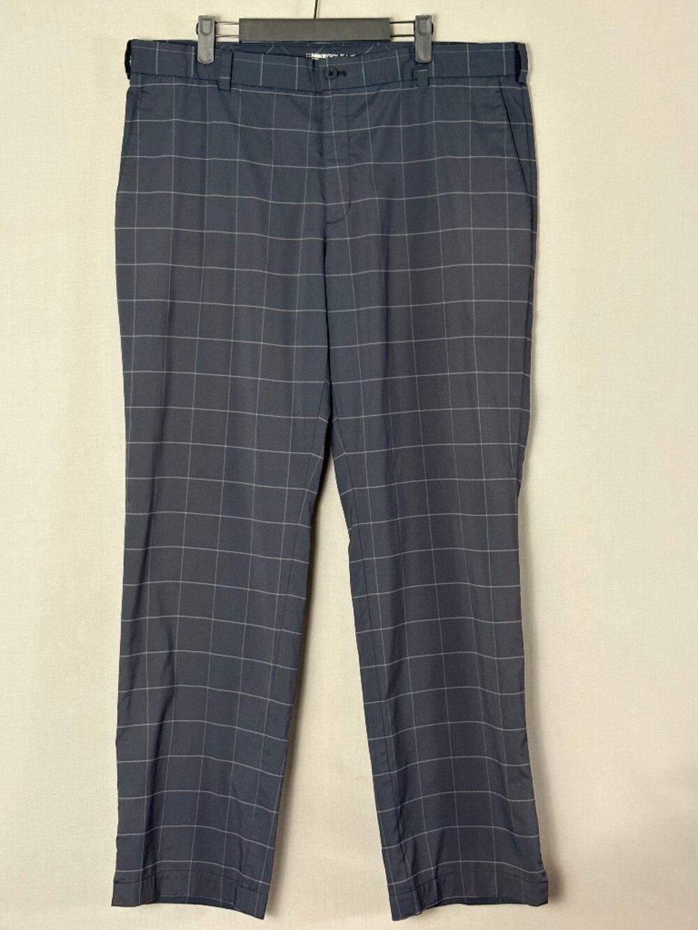 Nike Golf Tour Performance Pants Mens 38x32 Gray Plaid Dri Fit Stretch
